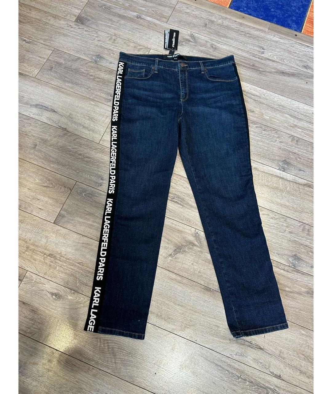 KARL LAGERFELD Темно-синие хлопко-эластановые прямые джинсы, фото 9