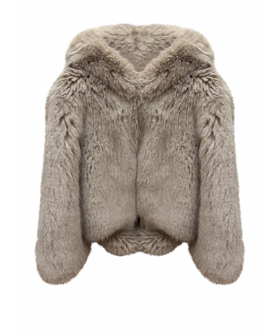 ALO YOGA Бежевая меховая шуба, фото 1