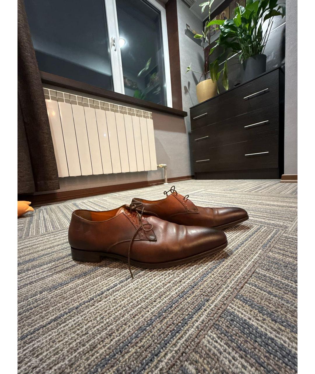 SANTONI Коричневые кожаные туфли, фото 2