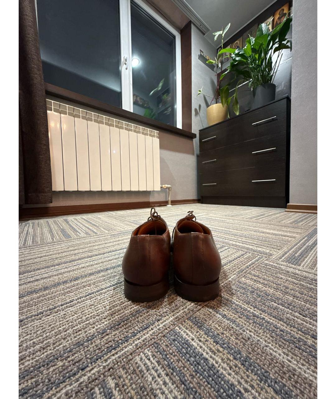 SANTONI Коричневые кожаные туфли, фото 4