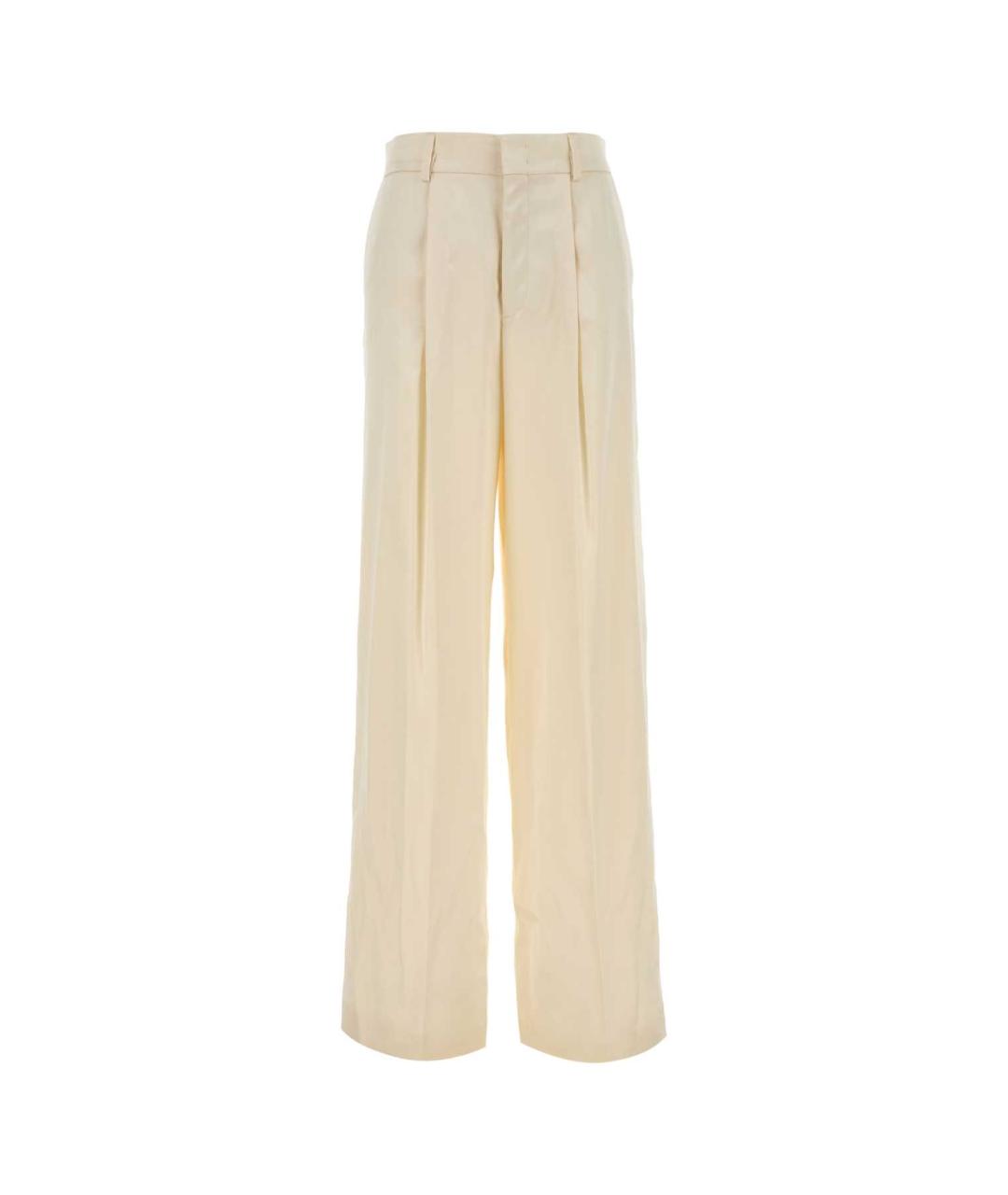 ALBERTA FERRETTI Бежевые вискозные прямые брюки, фото 1