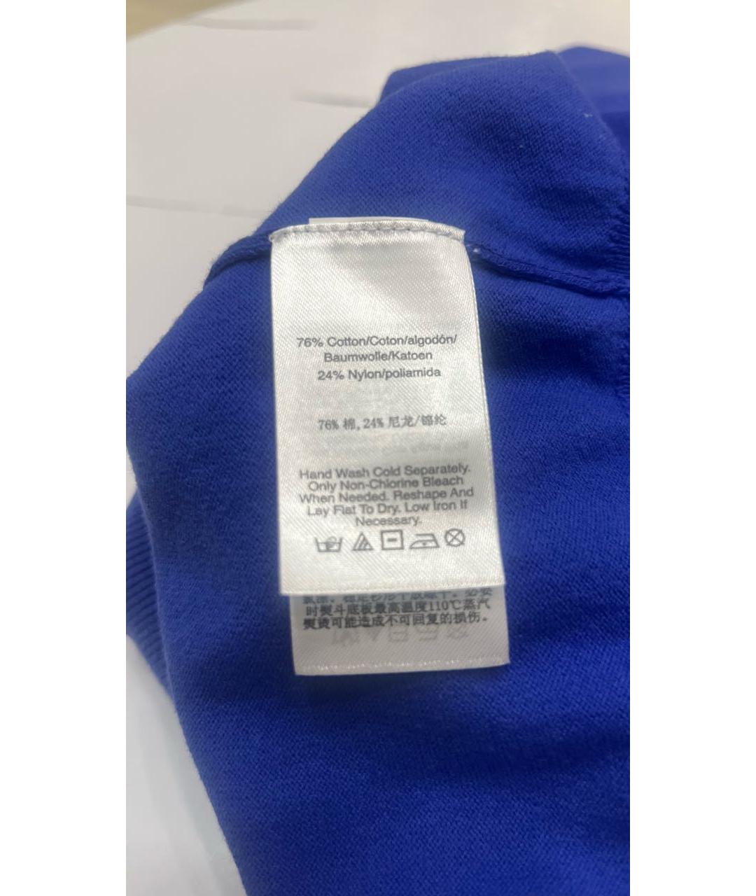 DKNY Синий хлопко-эластановый джемпер / свитер, фото 5