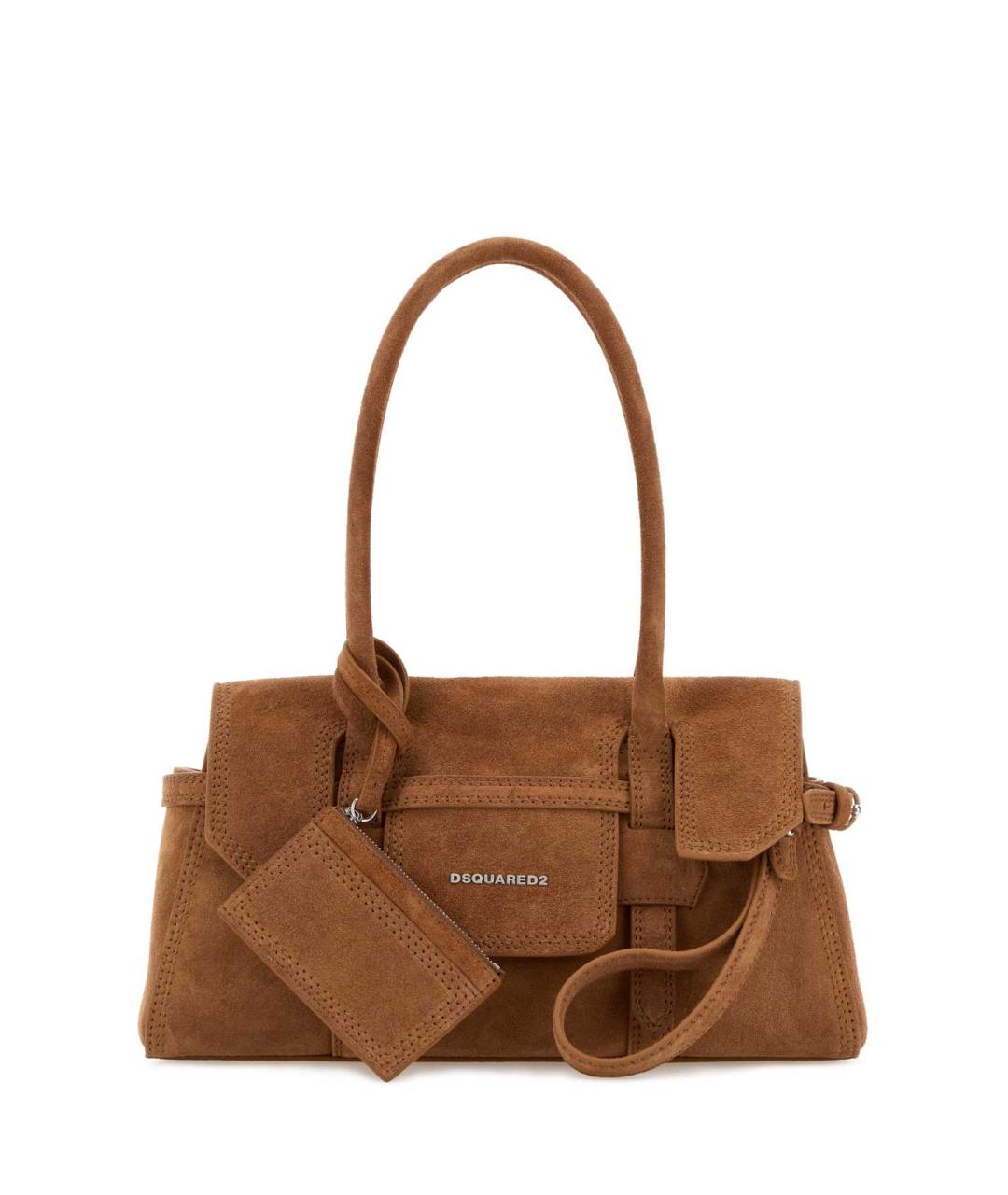 DSQUARED2 Коричневая замшевая сумка тоут, фото 1