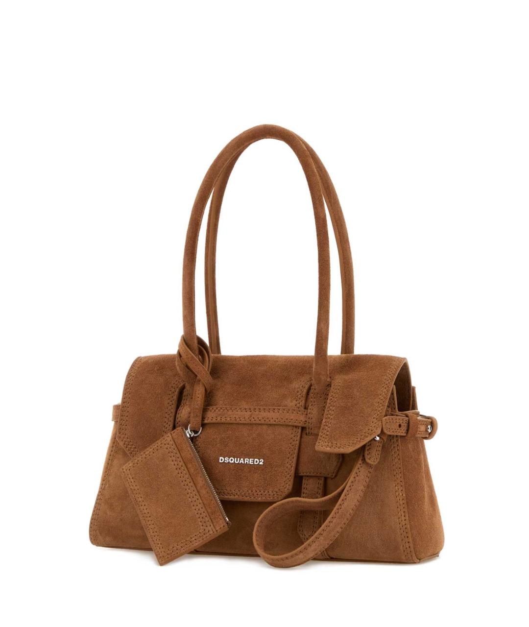 DSQUARED2 Коричневая замшевая сумка тоут, фото 2