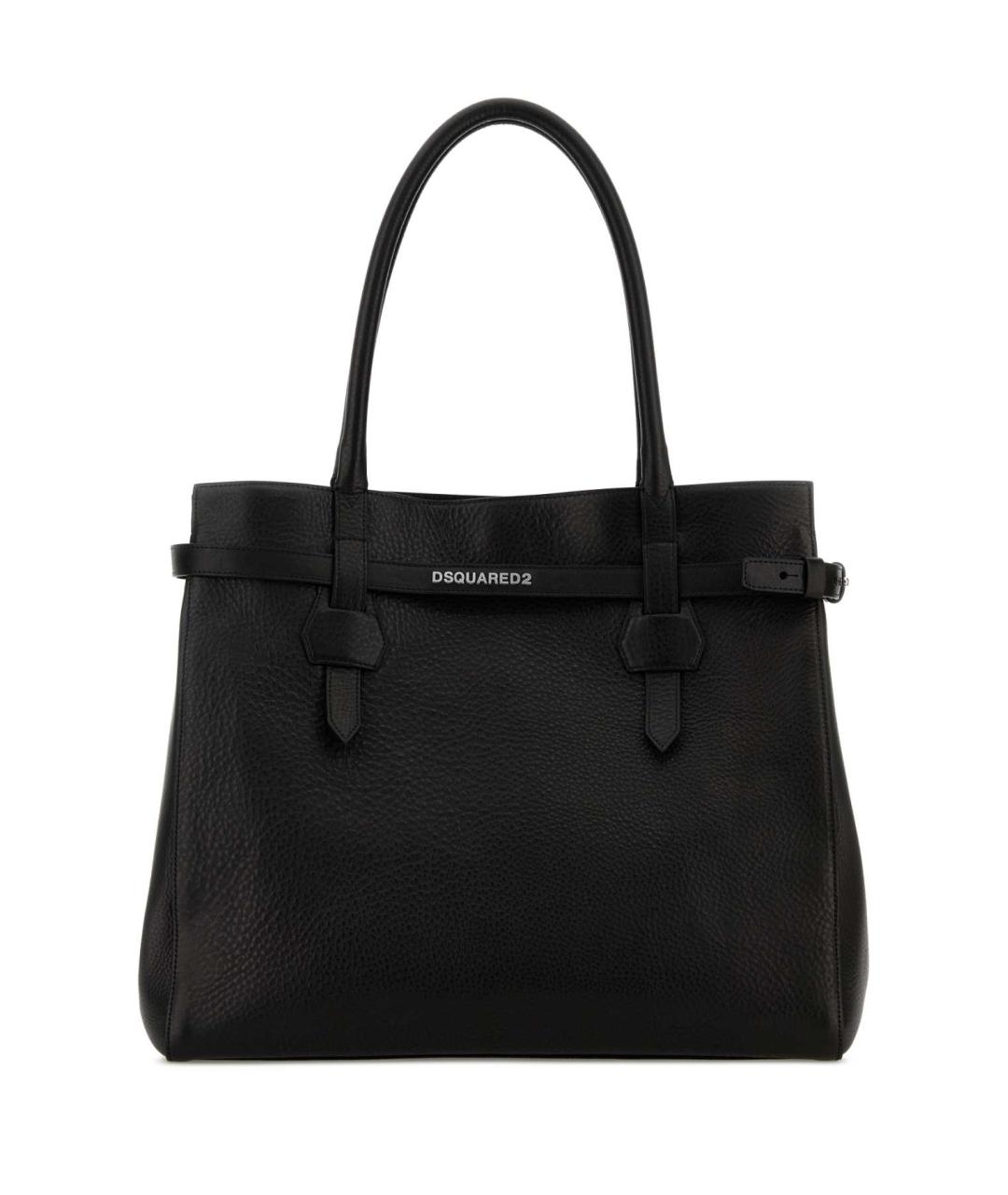 DSQUARED2 Черная кожаная сумка с короткими ручками, фото 1