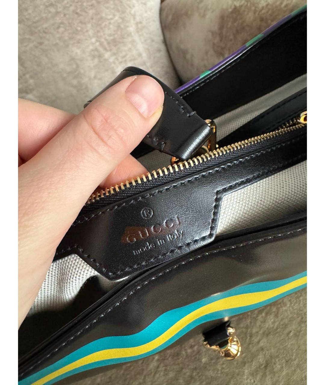 GUCCI Черная кожаная сумка через плечо, фото 2