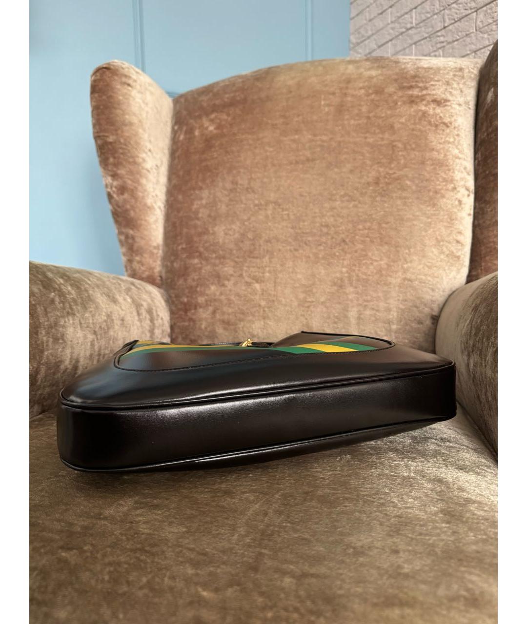 GUCCI Черная кожаная сумка через плечо, фото 4