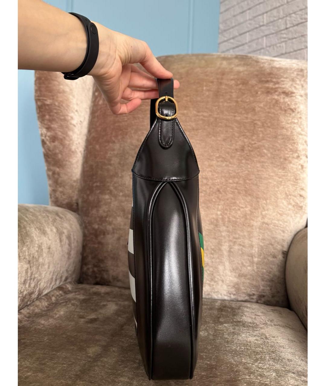 GUCCI Черная кожаная сумка через плечо, фото 6