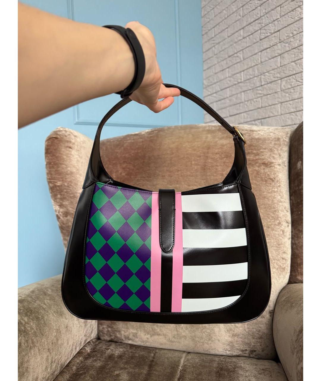 GUCCI Черная кожаная сумка через плечо, фото 3