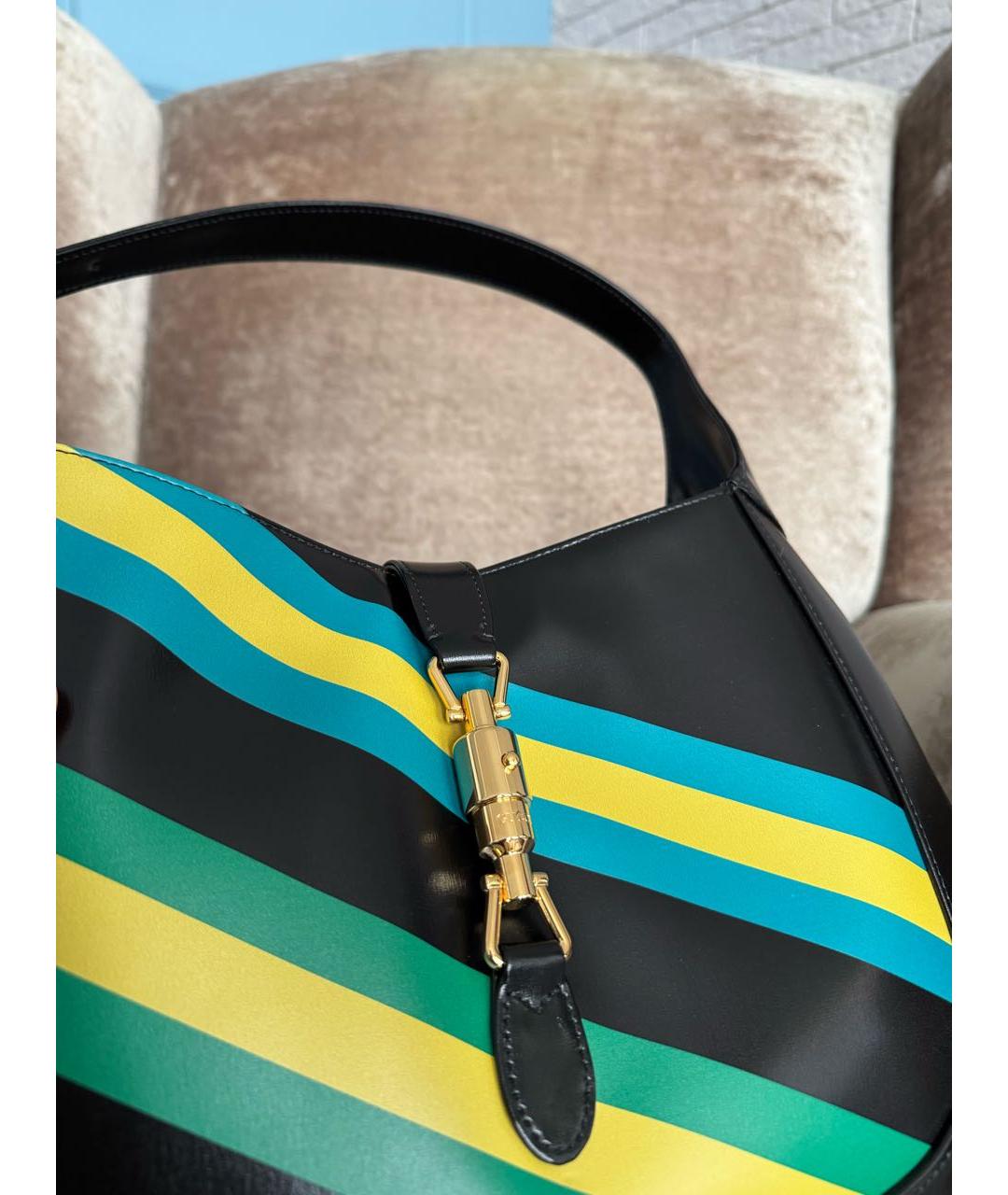 GUCCI Черная кожаная сумка через плечо, фото 7