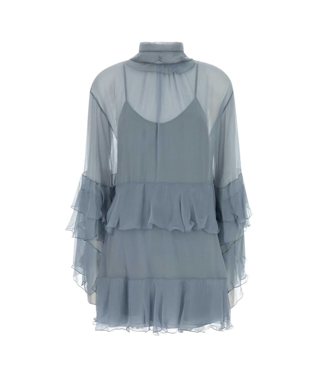 CHLOE Голубое шелковое платье, фото 1
