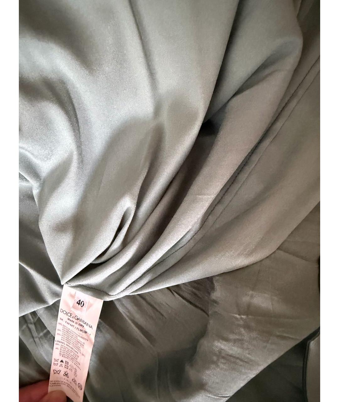 DOLCE&GABBANA Зеленая кружевная юбка миди, фото 4