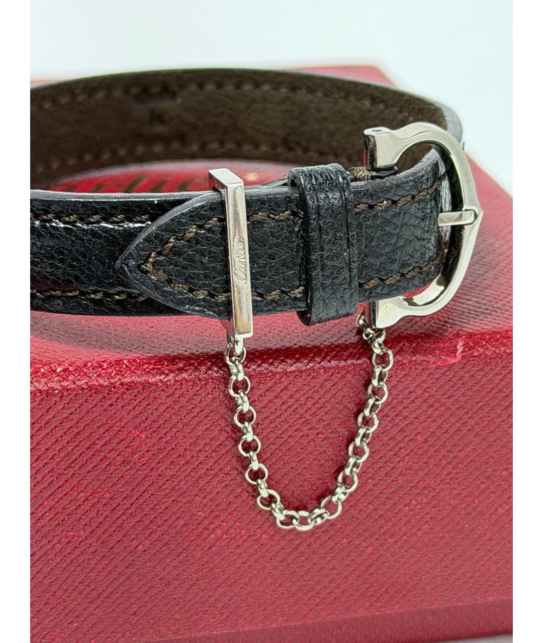 CARTIER Черный браслет из экзотической кожи, фото 4