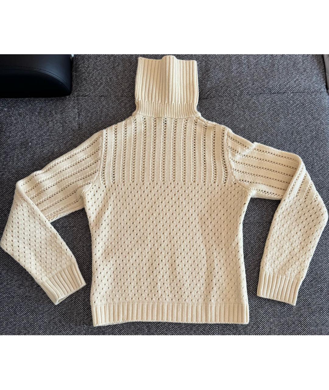 MOSCHINO JEANS Бежевый шерстяной джемпер / свитер, фото 2