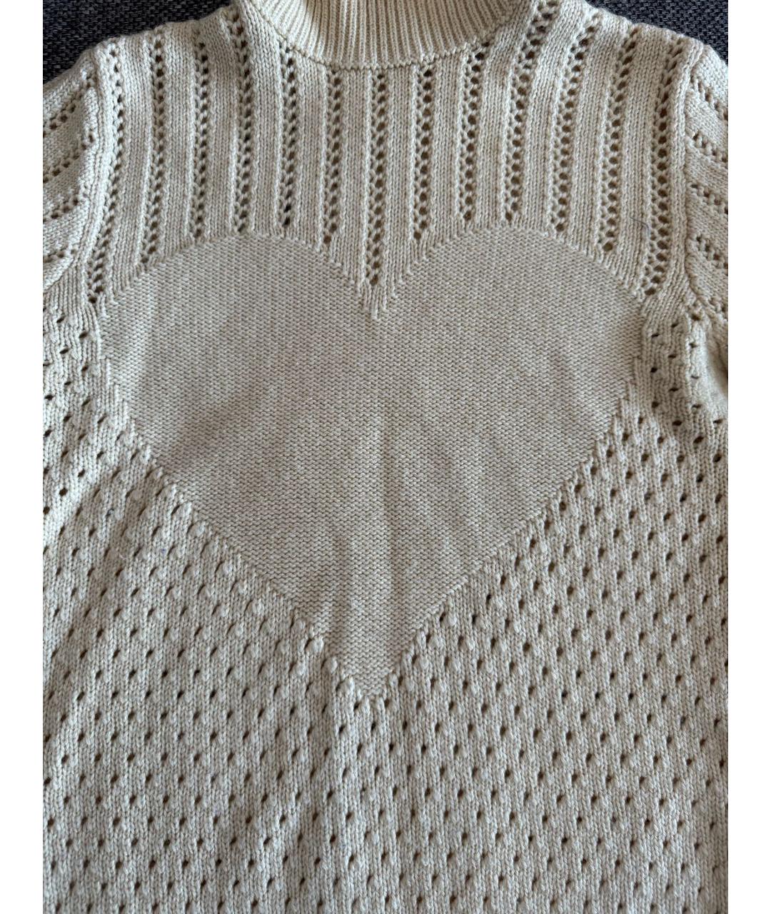 MOSCHINO JEANS Бежевый шерстяной джемпер / свитер, фото 4