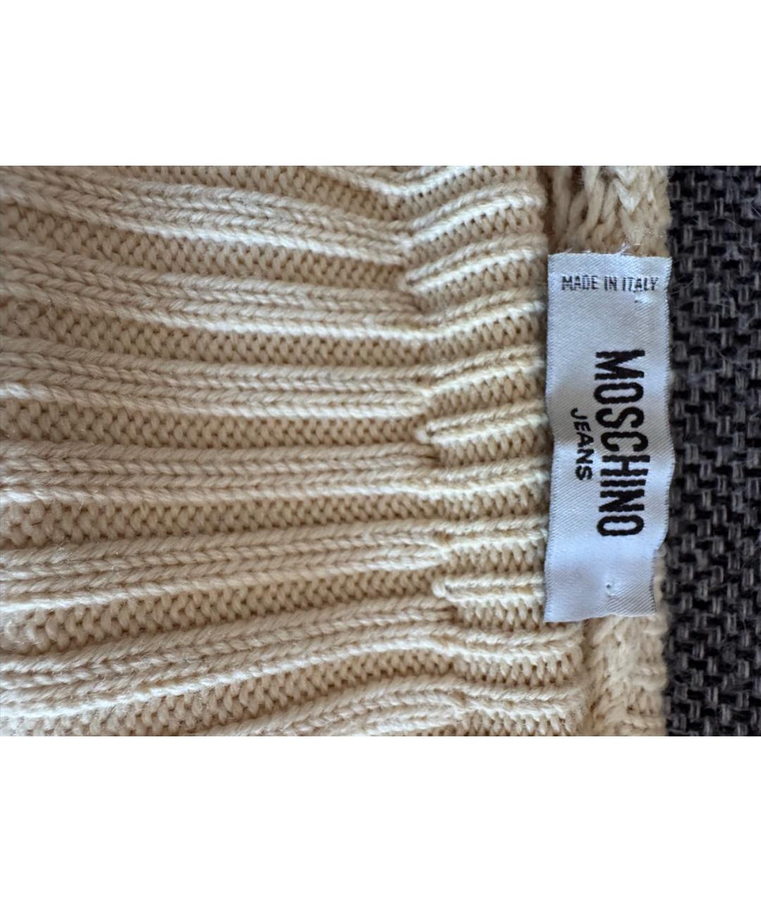 MOSCHINO JEANS Бежевый шерстяной джемпер / свитер, фото 3