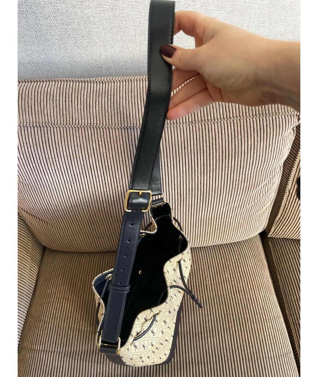 SAINT LAURENT Бежевая кожаная сумка через плечо, фото 4