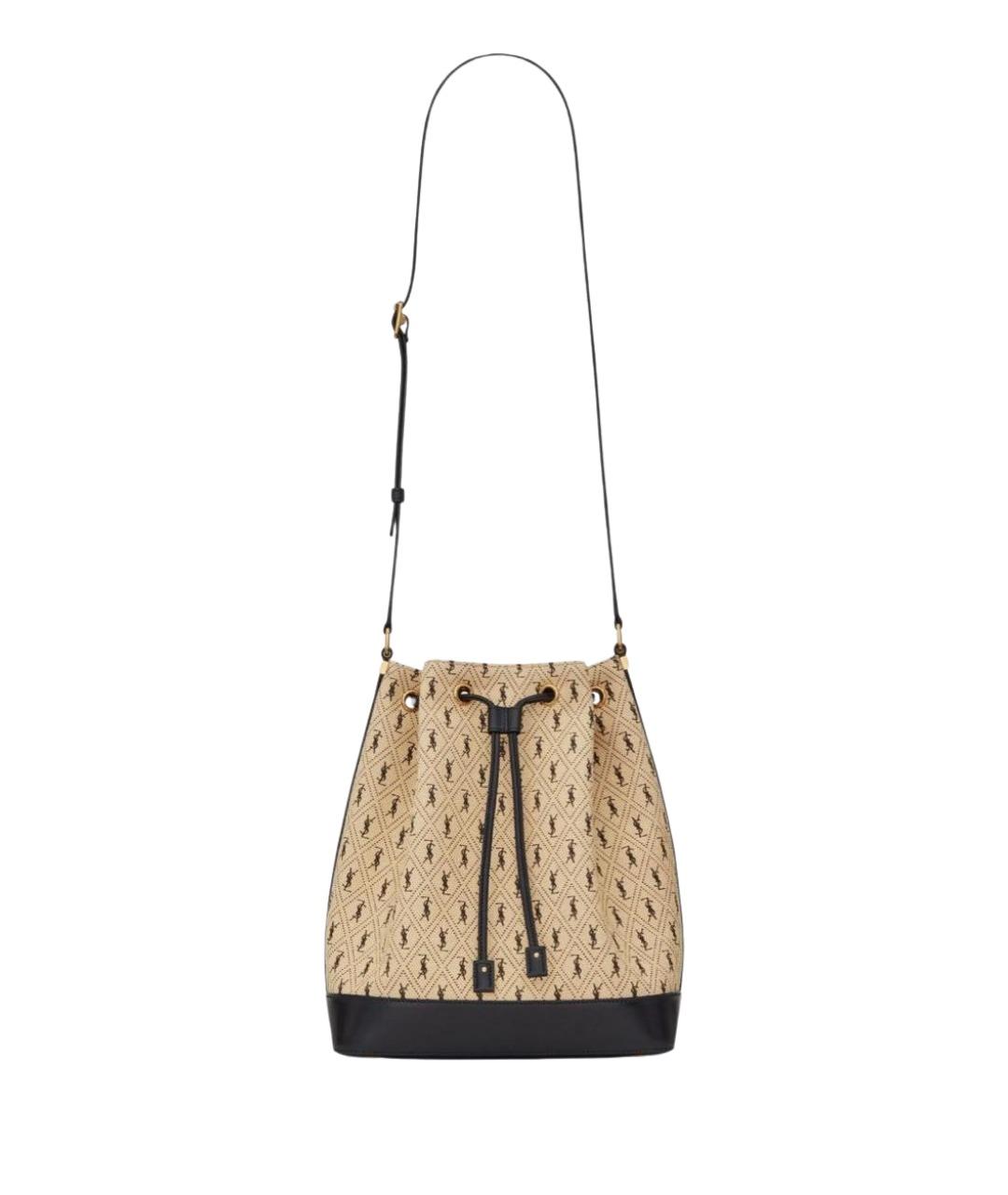 SAINT LAURENT Бежевая кожаная сумка через плечо, фото 1