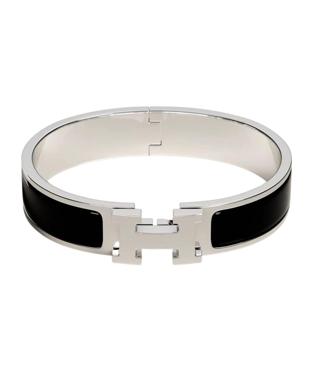 HERMES Черный металлический браслет, фото 1