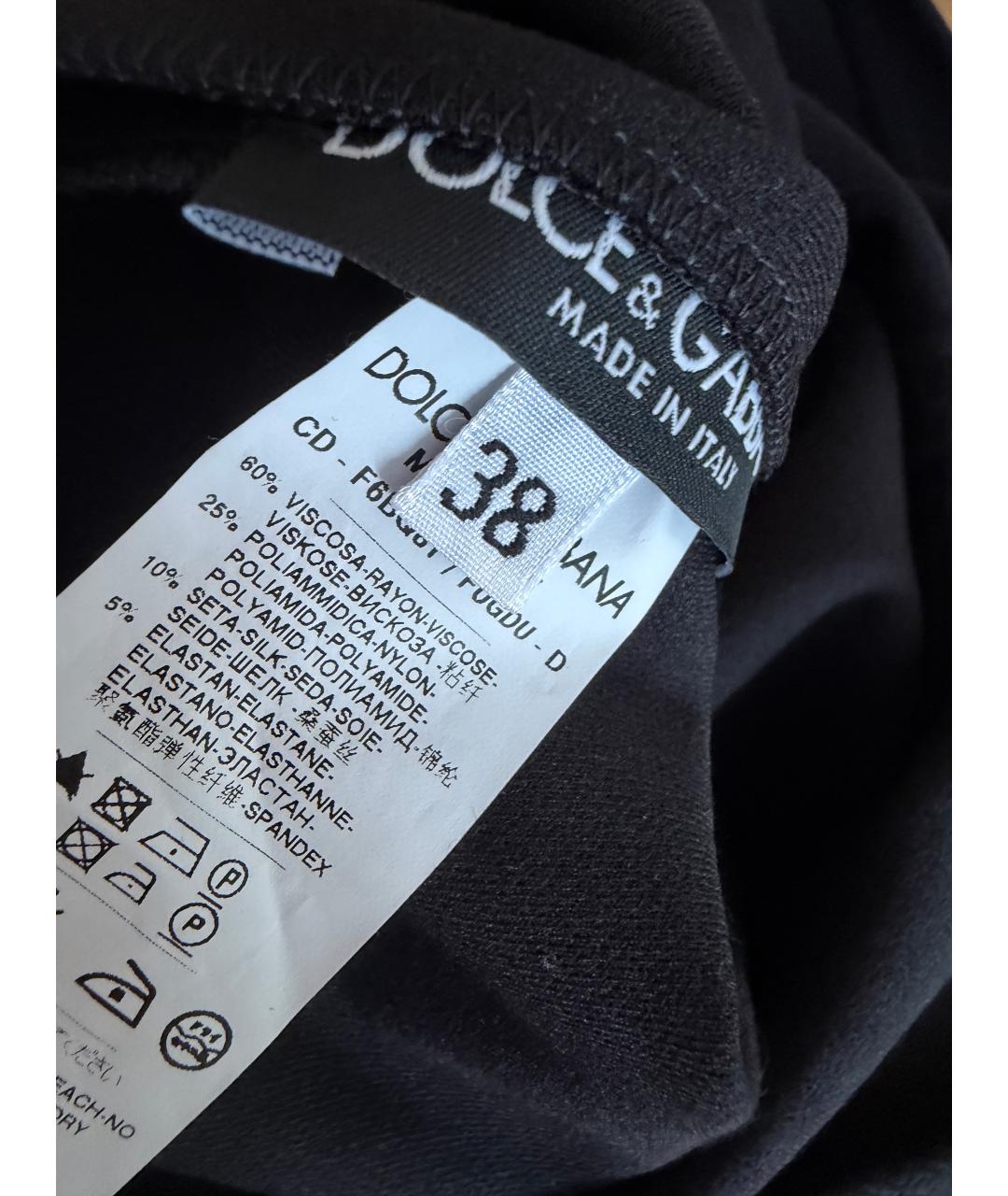 DOLCE&GABBANA Черное вискозное платье, фото 5