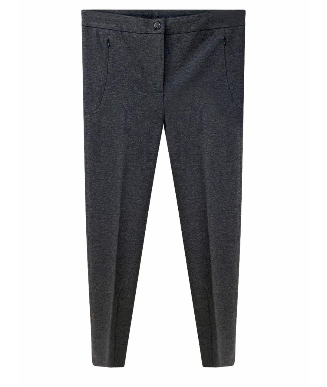 MONCLER Антрацитовые вискозные брюки узкие, фото 1