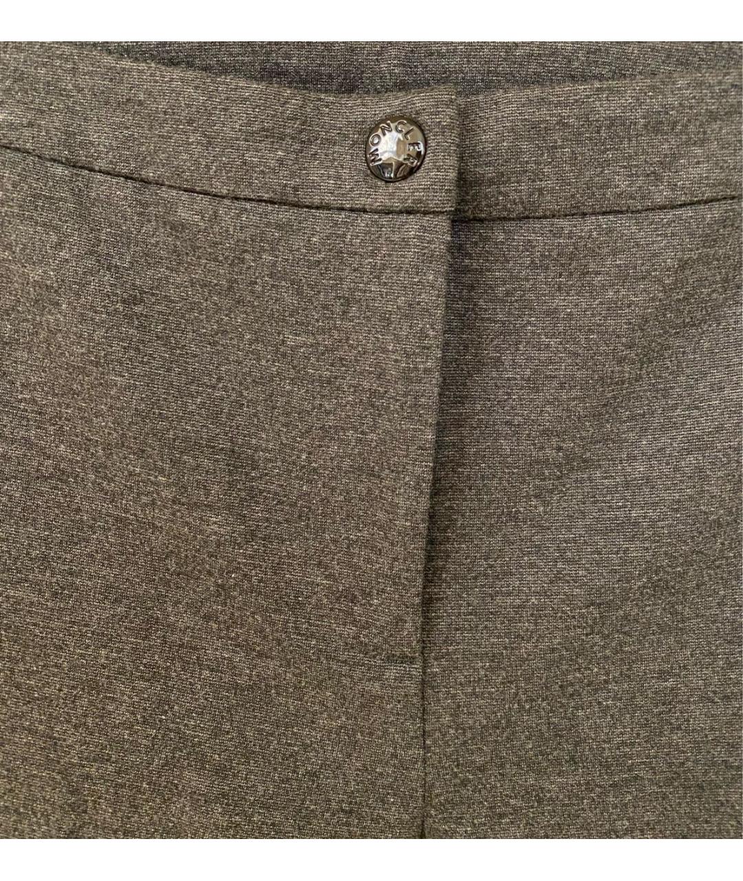 MONCLER Антрацитовые вискозные брюки узкие, фото 2