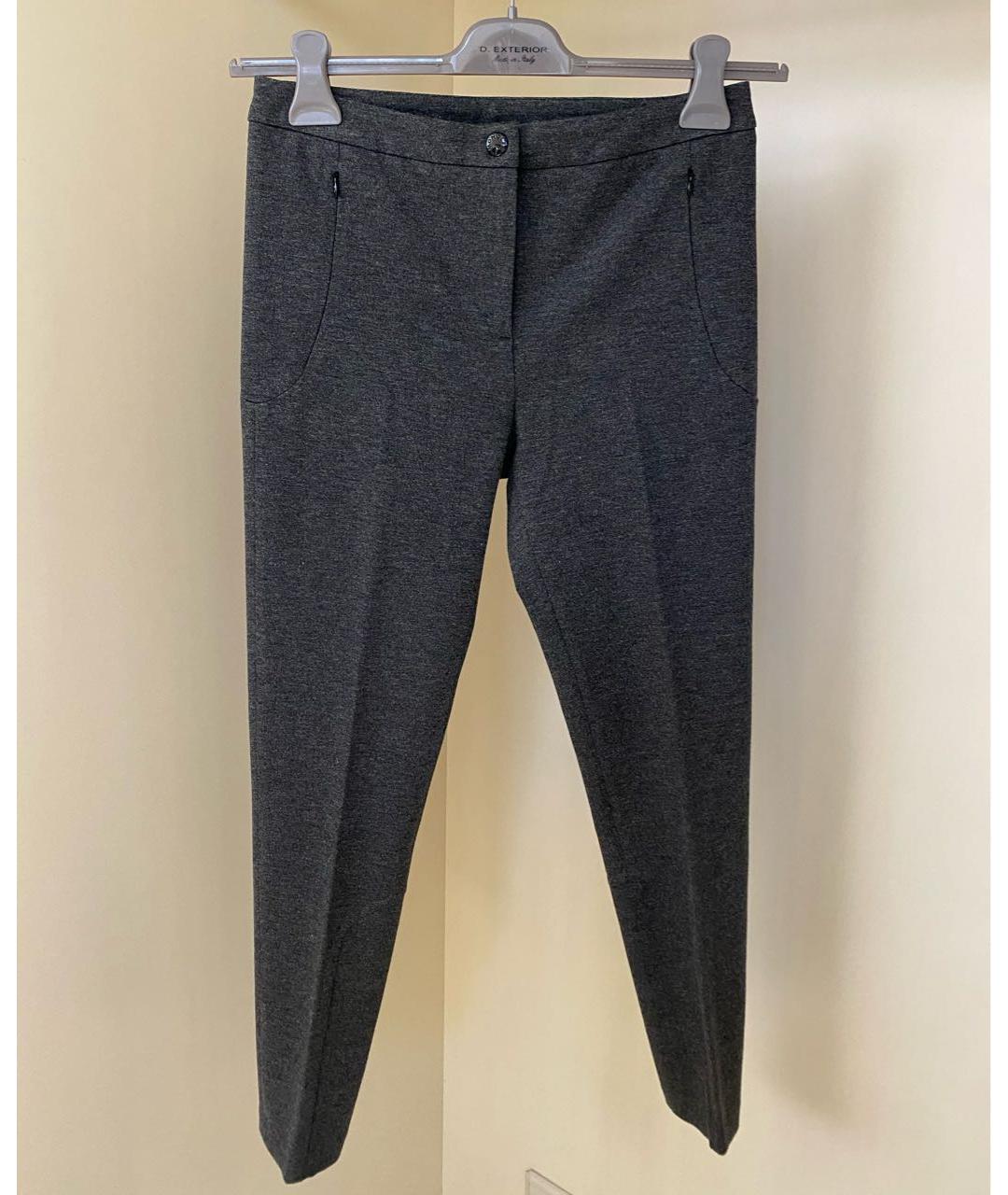 MONCLER Антрацитовые вискозные брюки узкие, фото 9