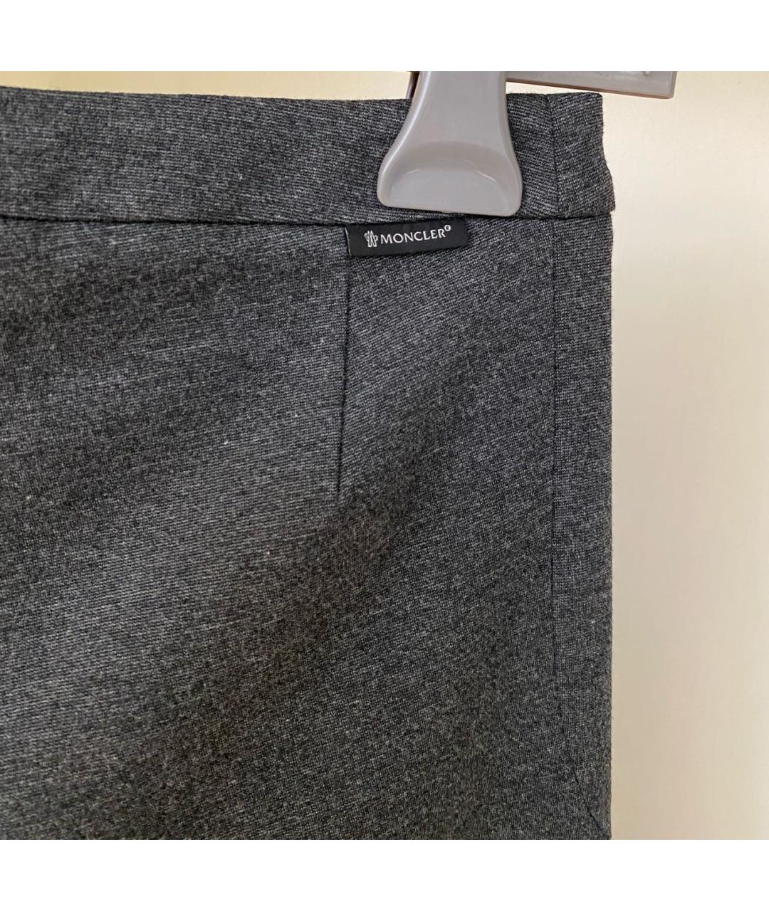 MONCLER Антрацитовые вискозные брюки узкие, фото 5