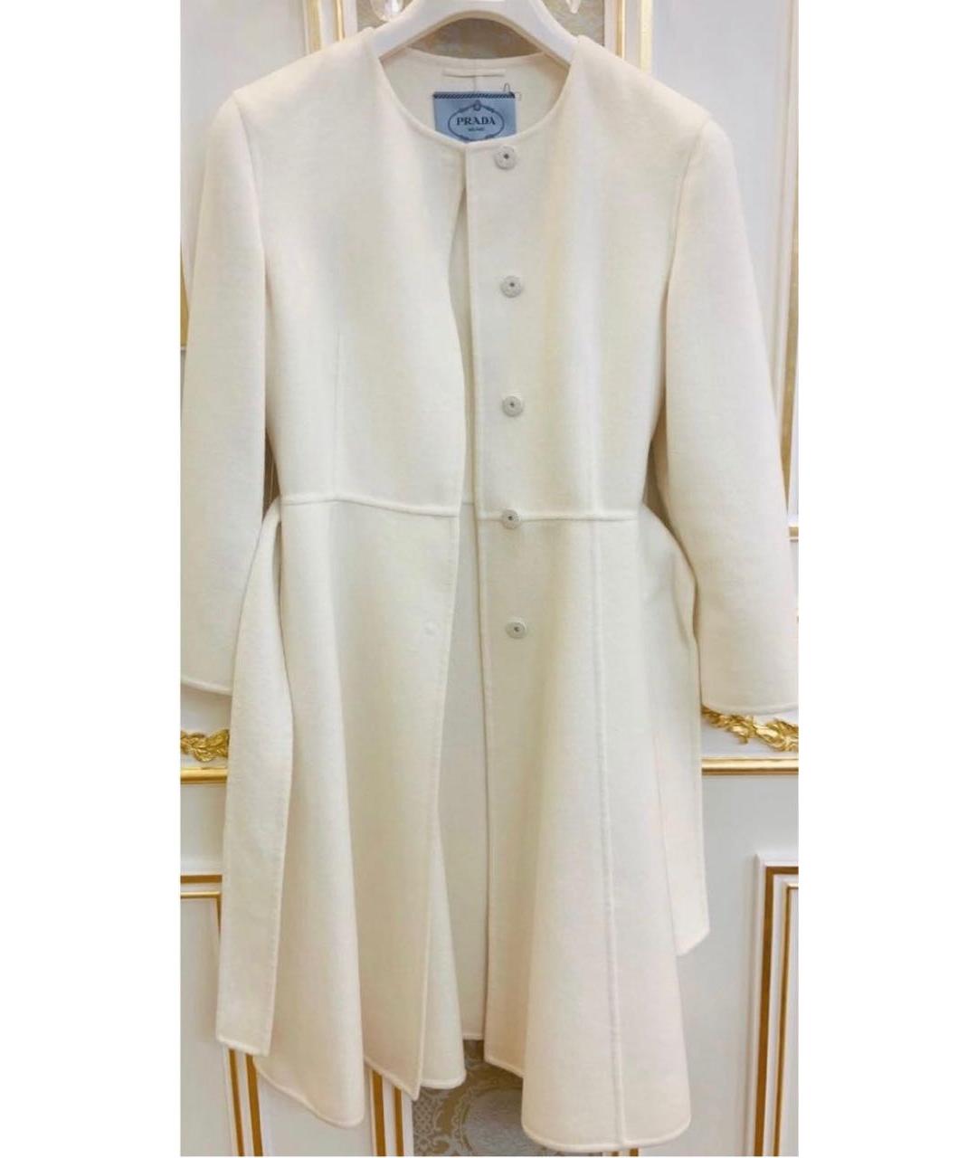 PRADA Белое кашемировое пальто, фото 3