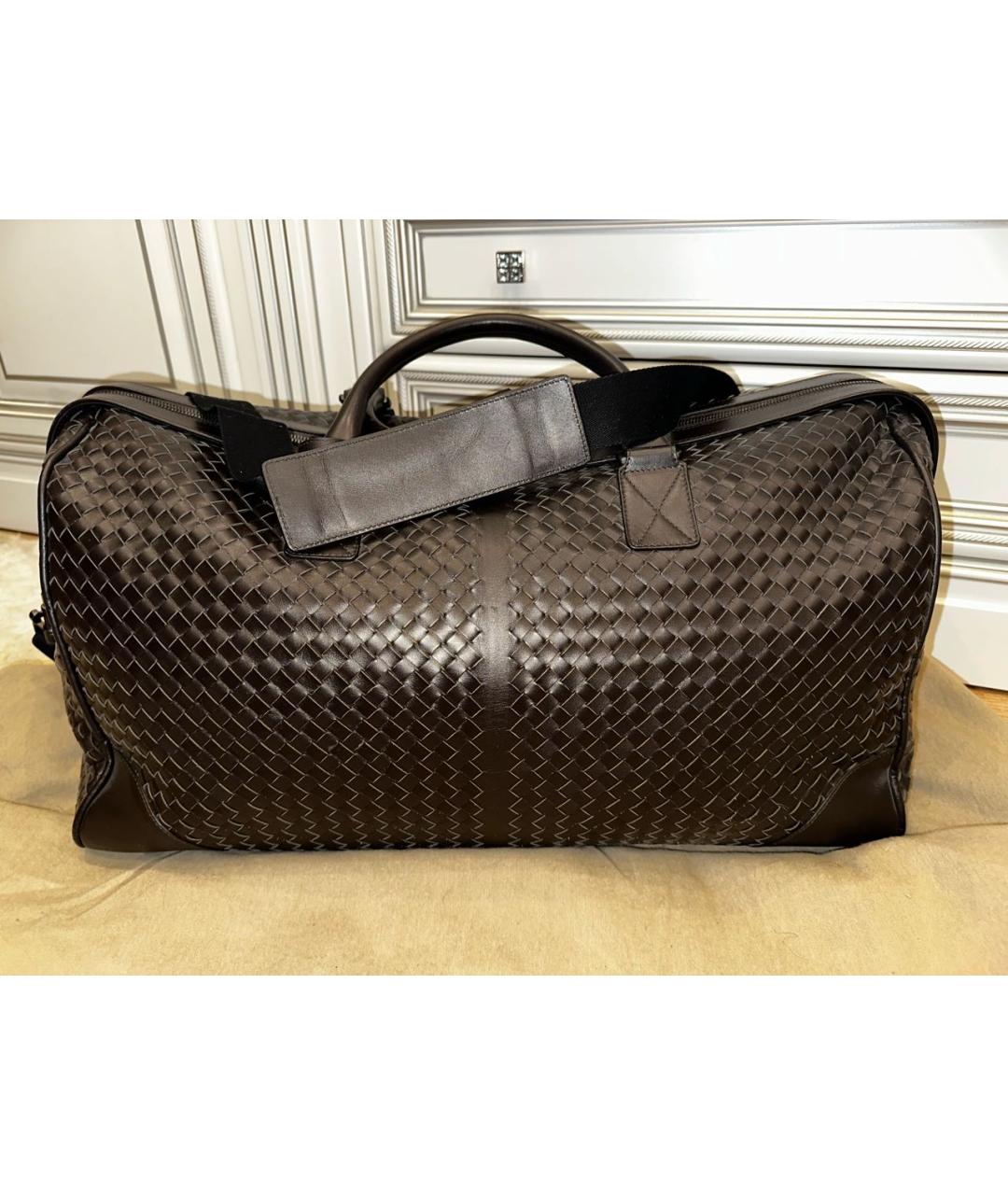 BOTTEGA VENETA Коричневая кожаная дорожная/спортивная сумка, фото 7