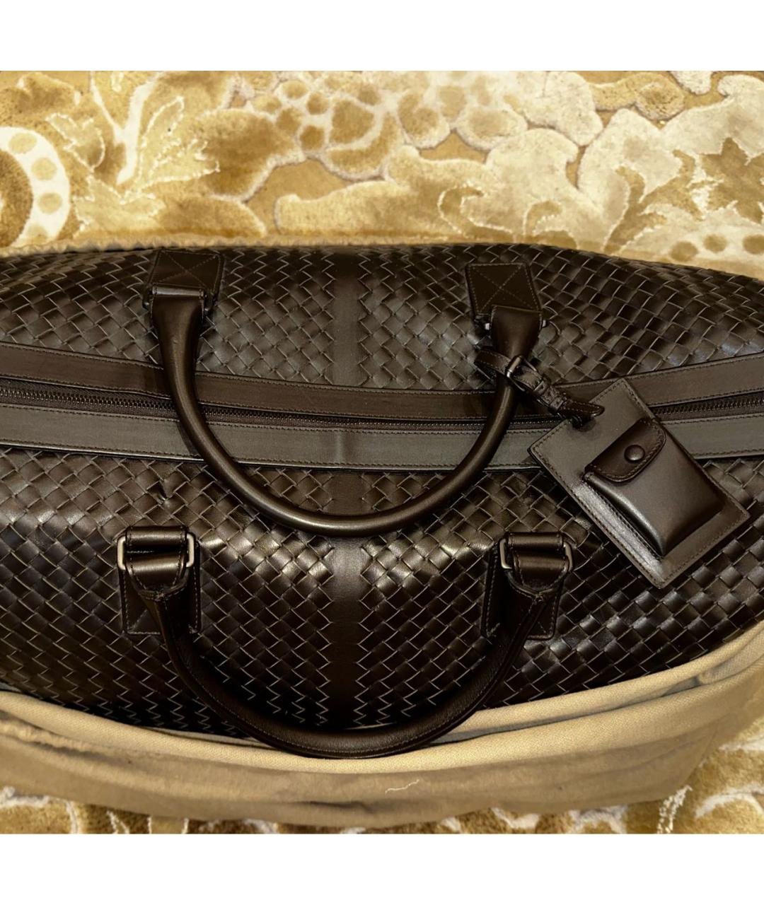 BOTTEGA VENETA Коричневая кожаная дорожная/спортивная сумка, фото 3