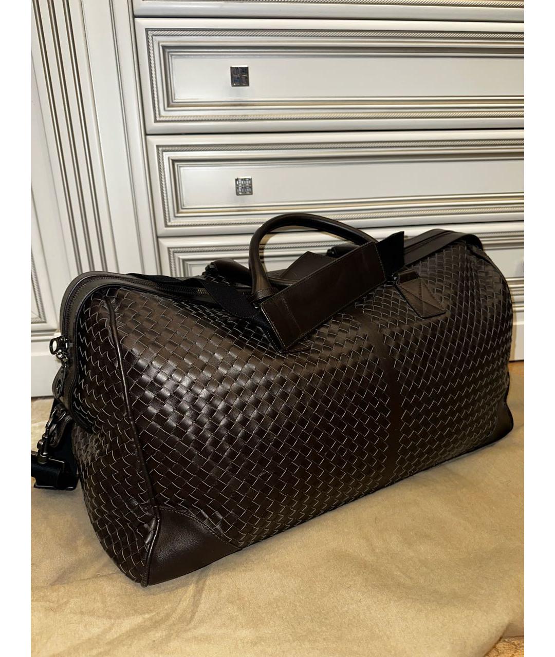 BOTTEGA VENETA Коричневая кожаная дорожная/спортивная сумка, фото 2
