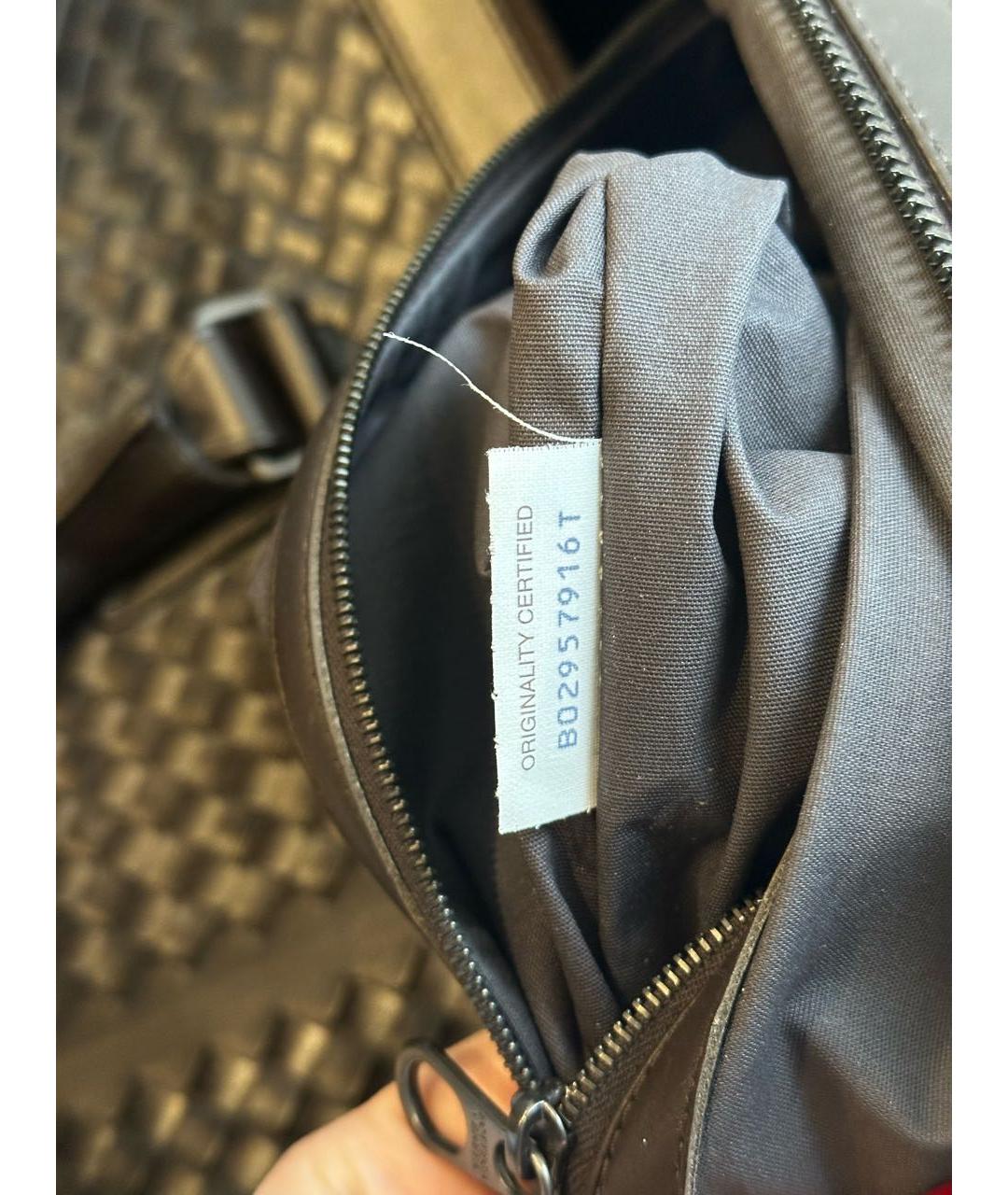 BOTTEGA VENETA Коричневая кожаная дорожная/спортивная сумка, фото 5