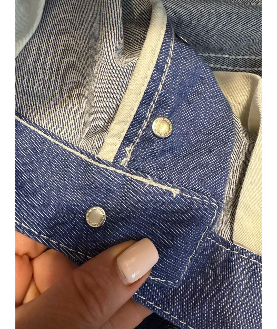 DSQUARED2 Голубые хлопко-полиэстеровые прямые джинсы, фото 6