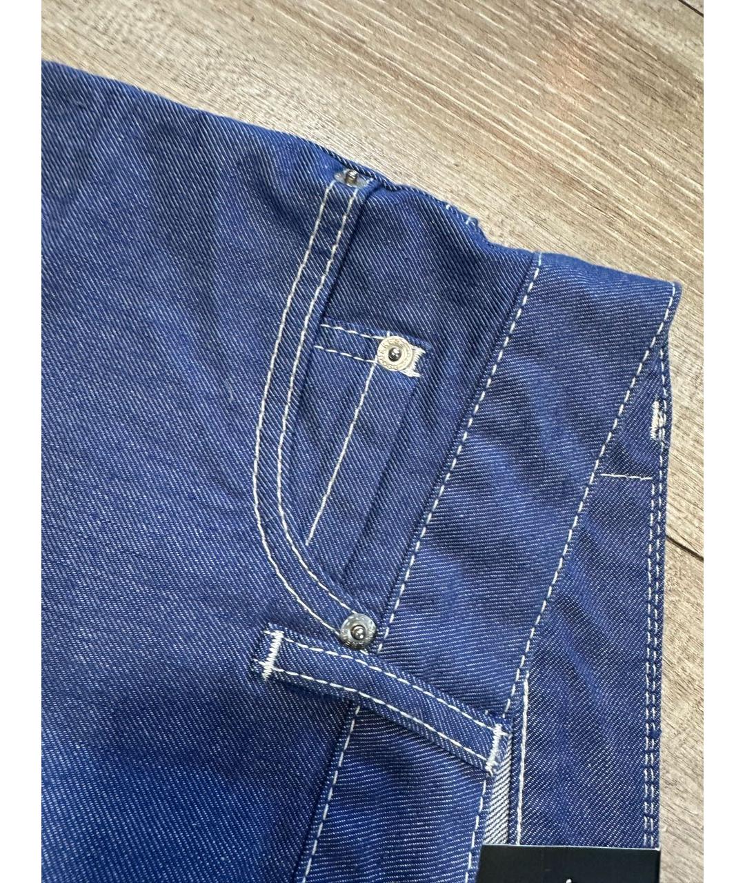 DSQUARED2 Голубые хлопко-полиэстеровые прямые джинсы, фото 4