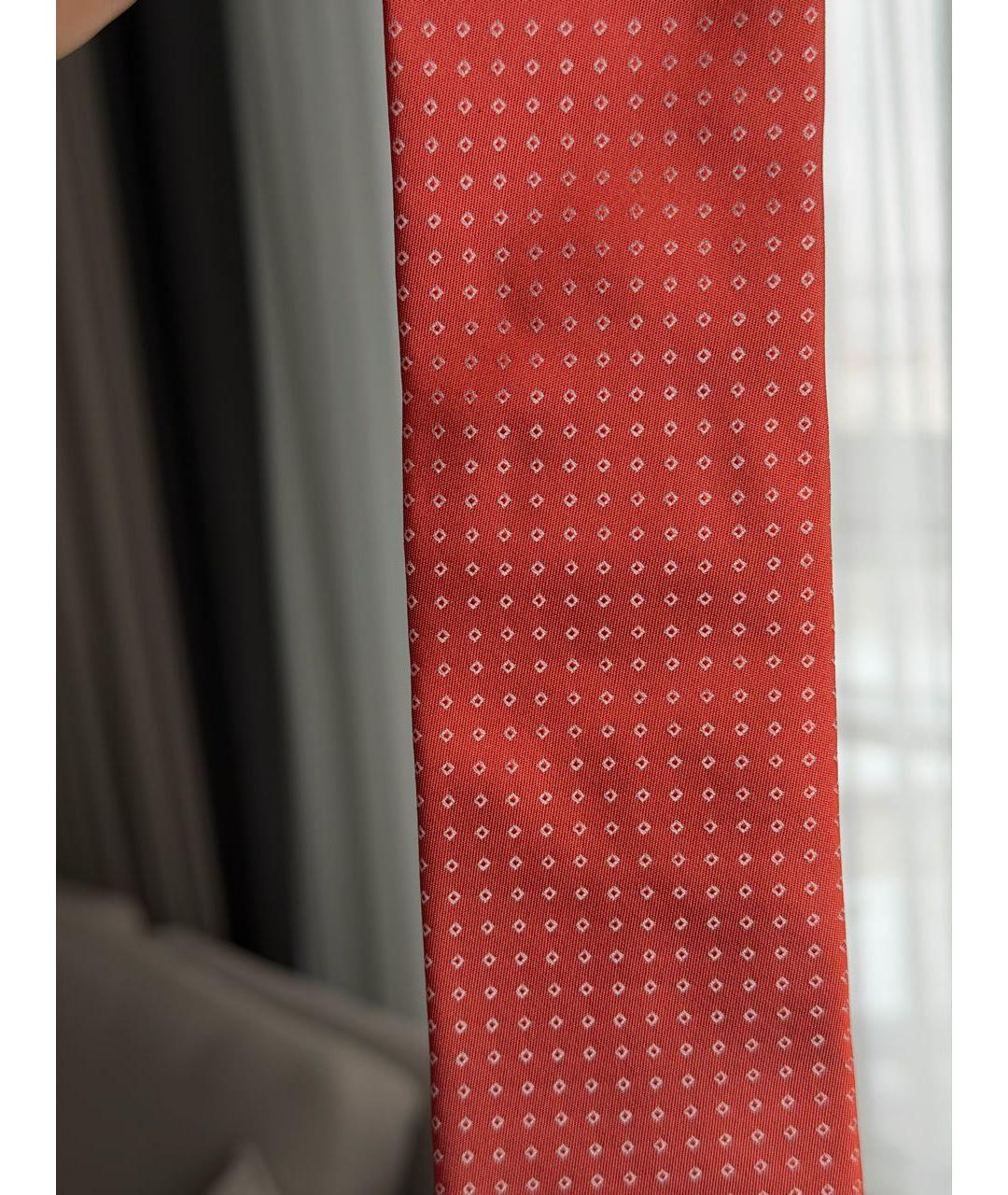 HUGO BOSS Оранжевый шелковый галстук, фото 3