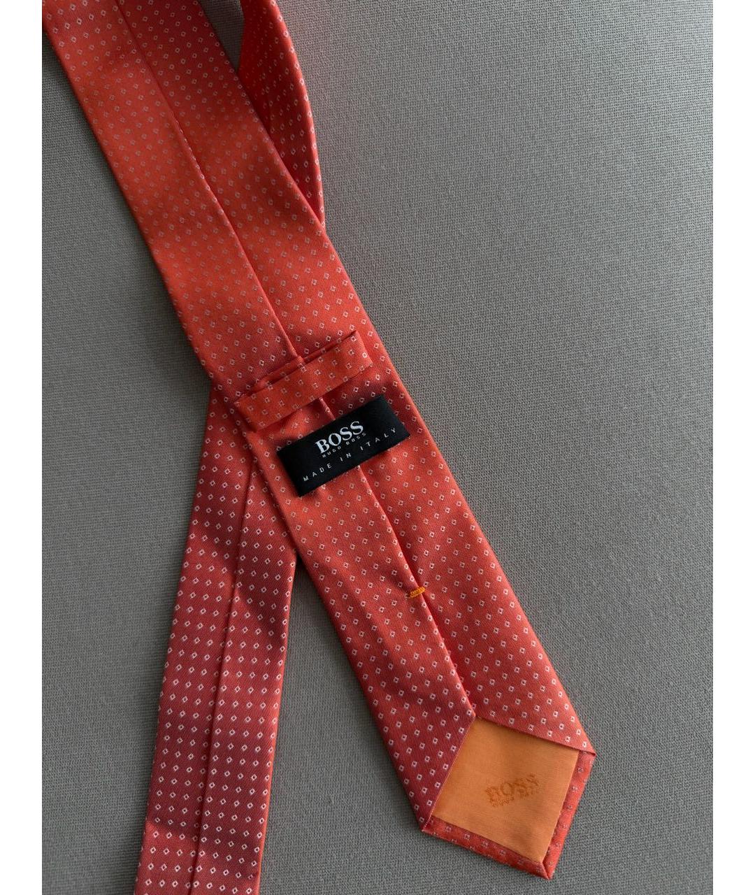 HUGO BOSS Оранжевый шелковый галстук, фото 2