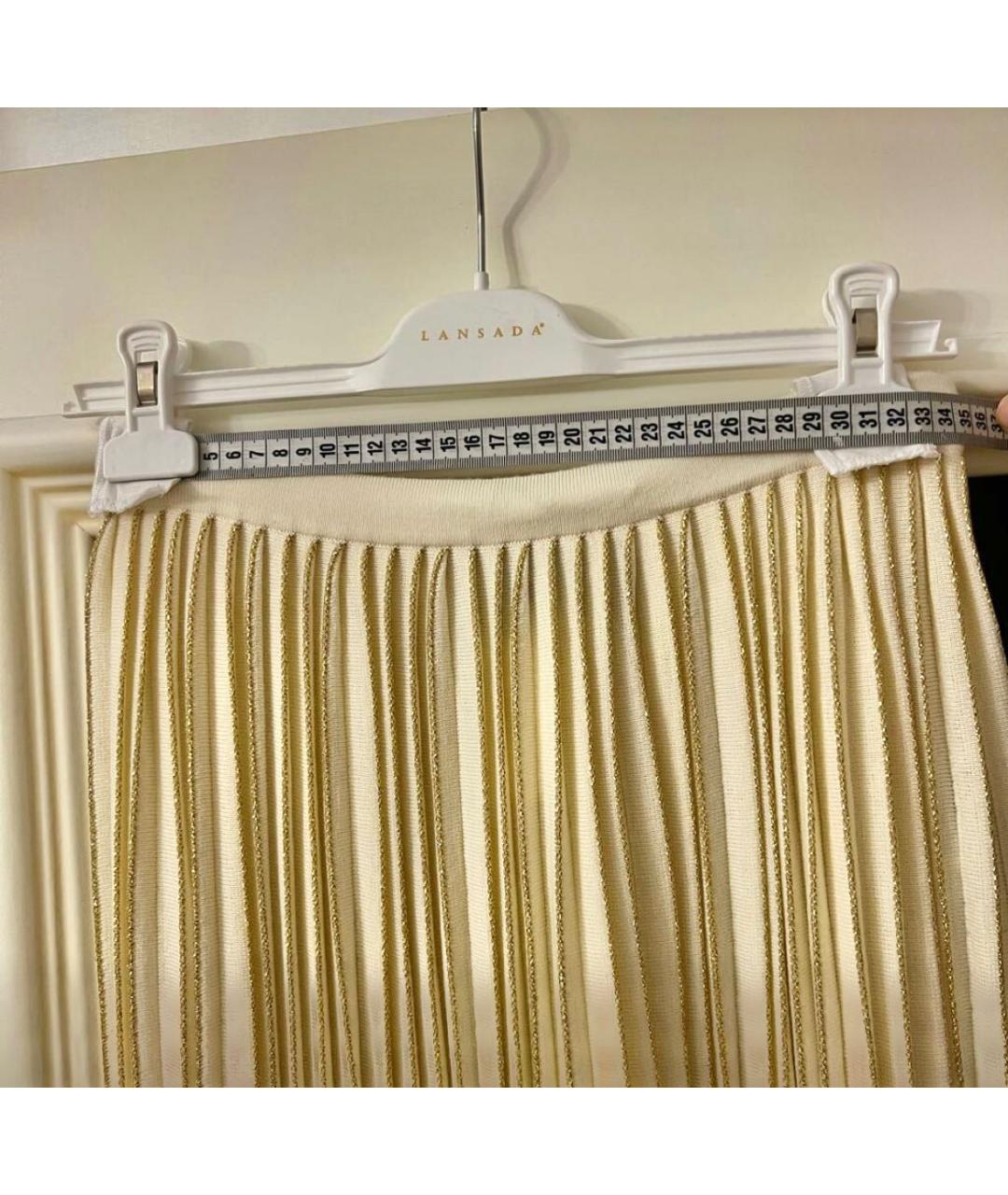 GUCCI Бежевая шерстяная юбка миди, фото 6