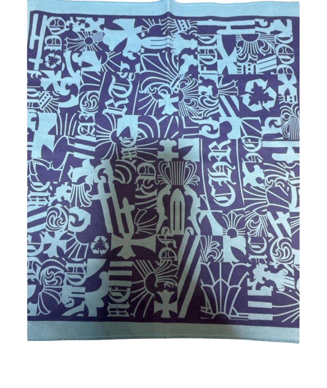 CHROME HEARTS Голубой кашемировый платок, фото 1