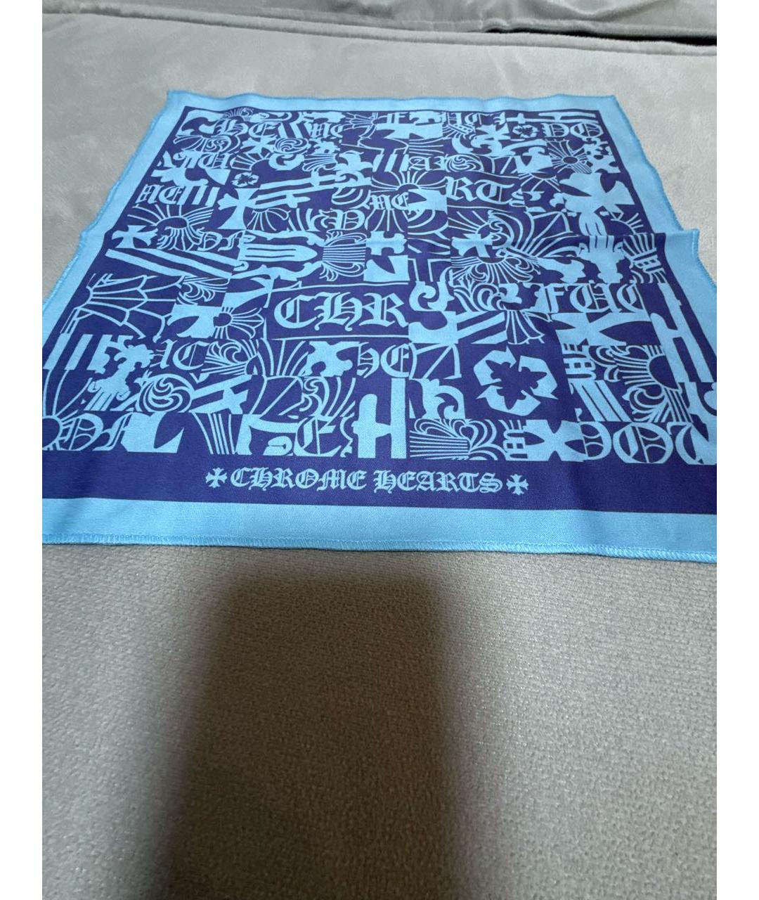 CHROME HEARTS Голубой кашемировый платок, фото 2