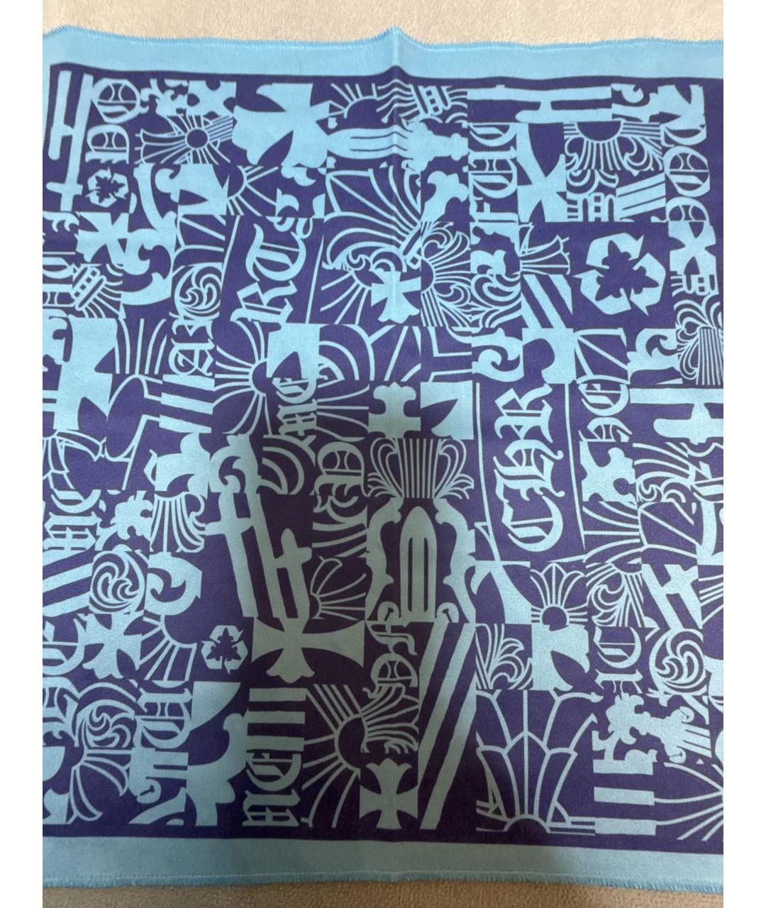 CHROME HEARTS Голубой кашемировый платок, фото 4