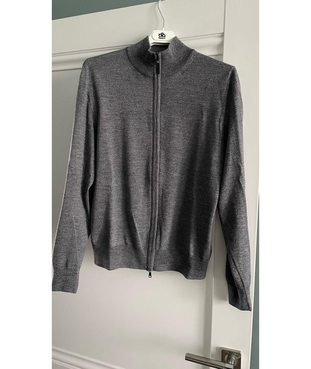 CANALI Серый шерстяной кардиган, фото 8