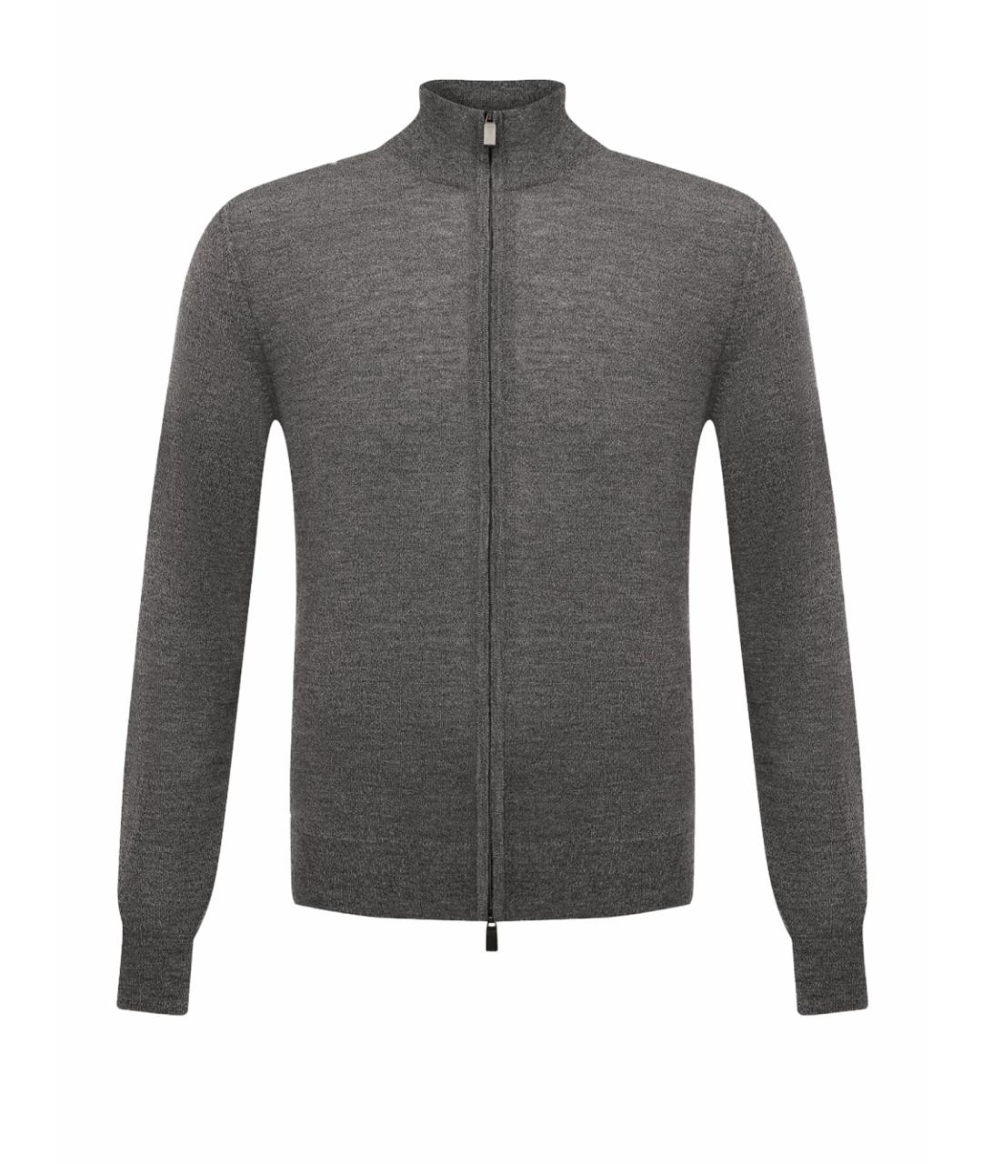 CANALI Серый шерстяной кардиган, фото 1
