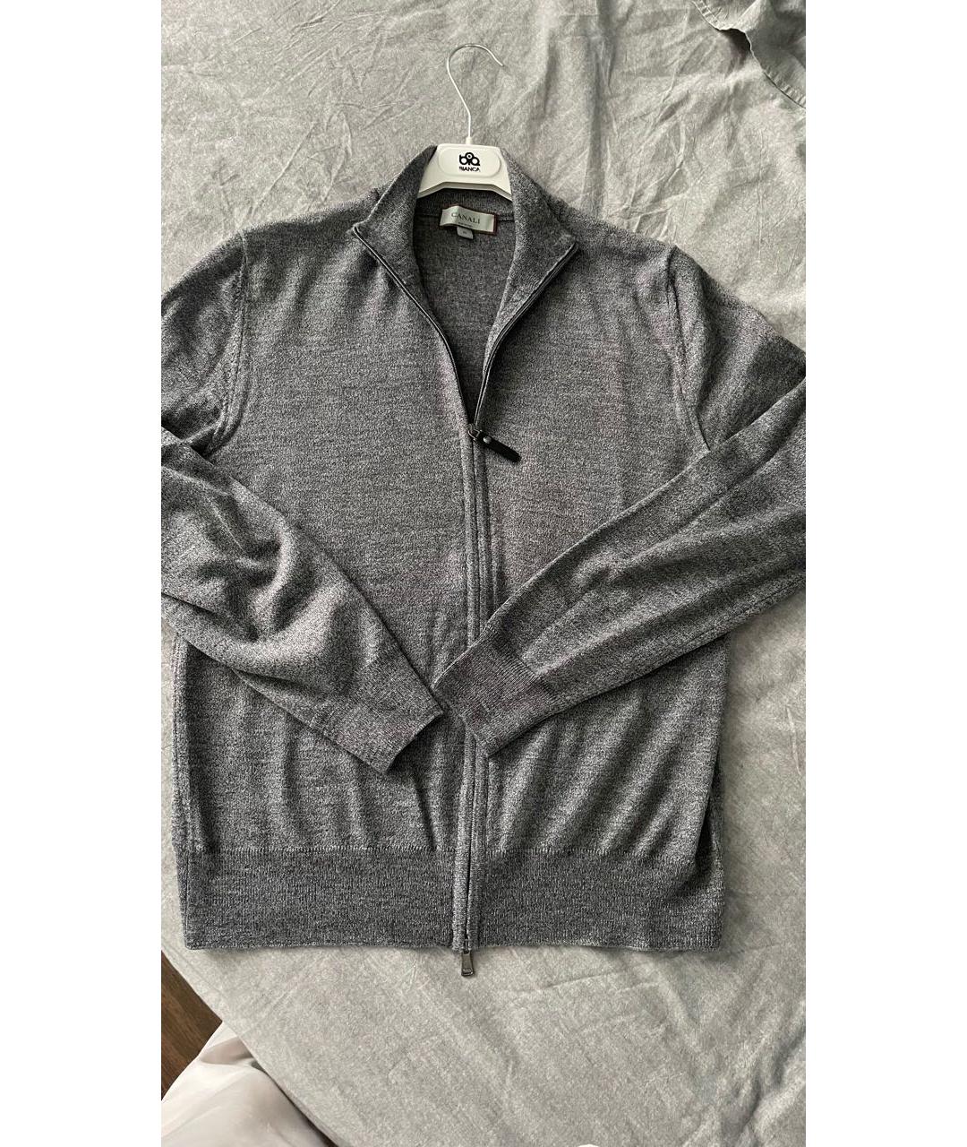 CANALI Серый шерстяной кардиган, фото 4