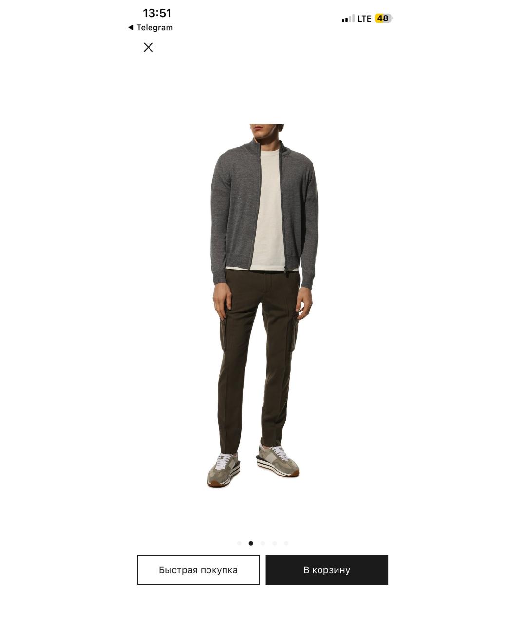 CANALI Серый шерстяной кардиган, фото 7