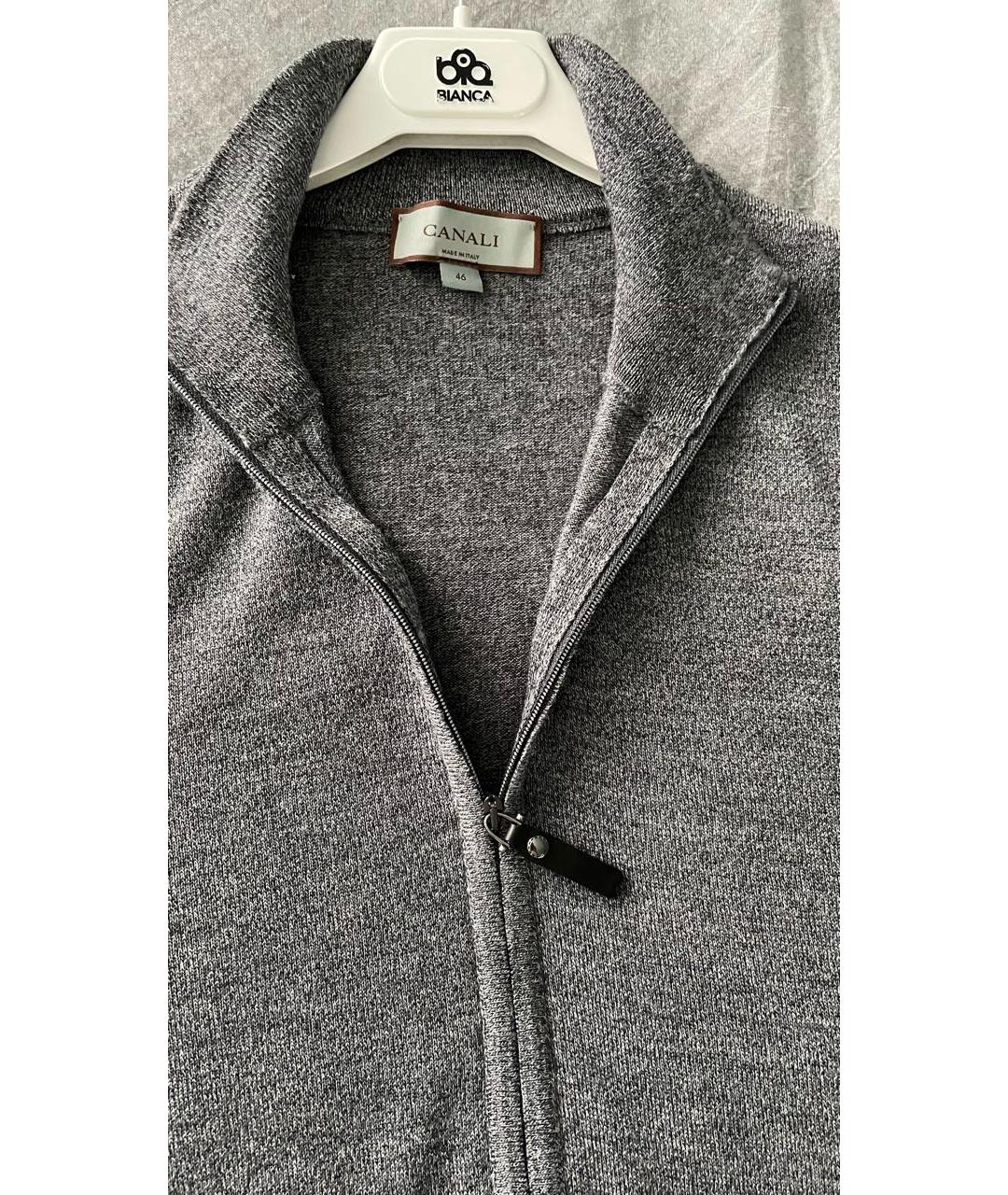 CANALI Серый шерстяной кардиган, фото 3