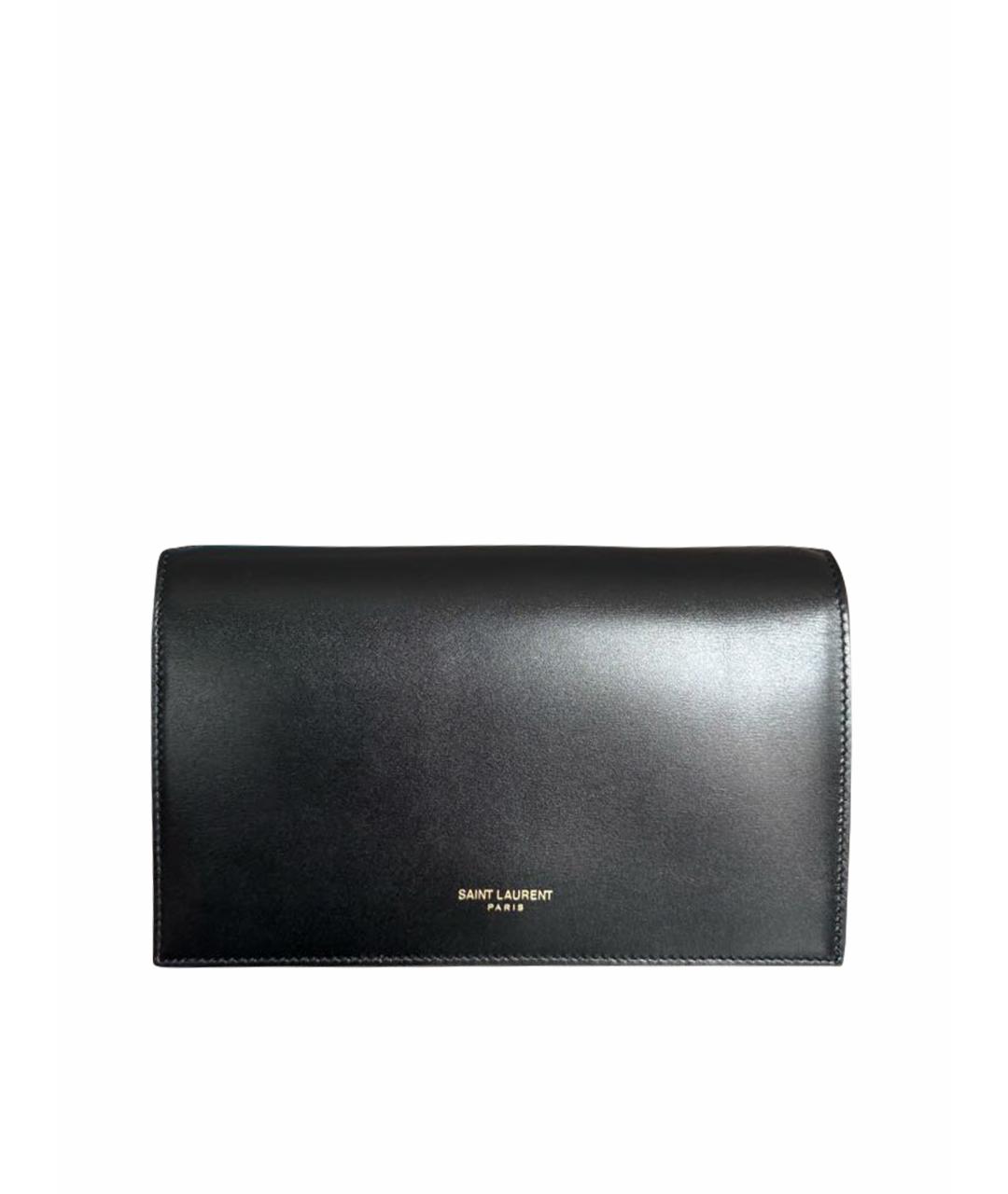 SAINT LAURENT Черная кожаная сумка через плечо, фото 1