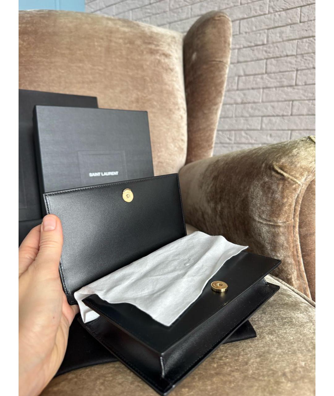 SAINT LAURENT Черная кожаная сумка через плечо, фото 7