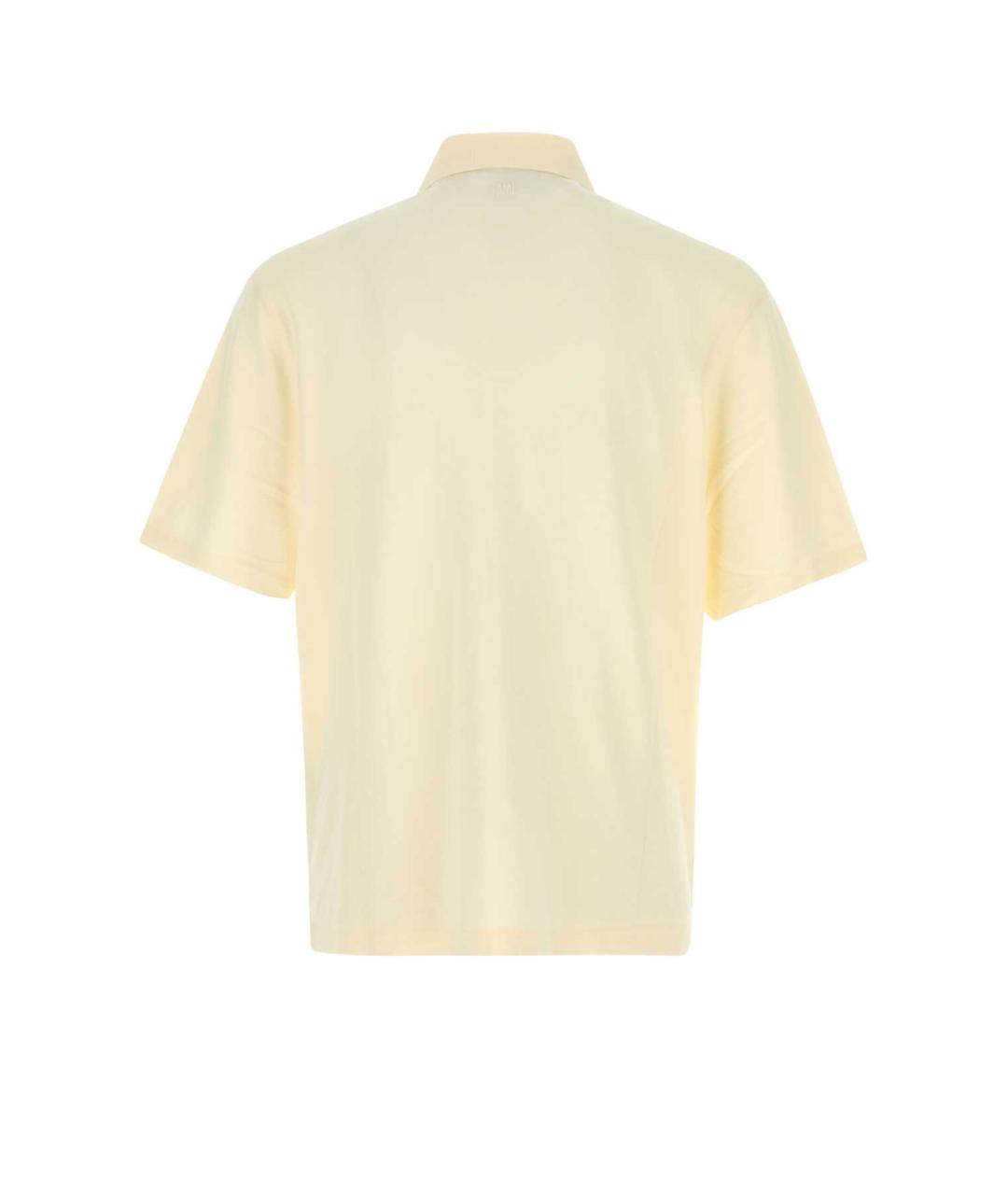 Ami Paris Желтое хлопковое поло с коротким рукавом, фото 2