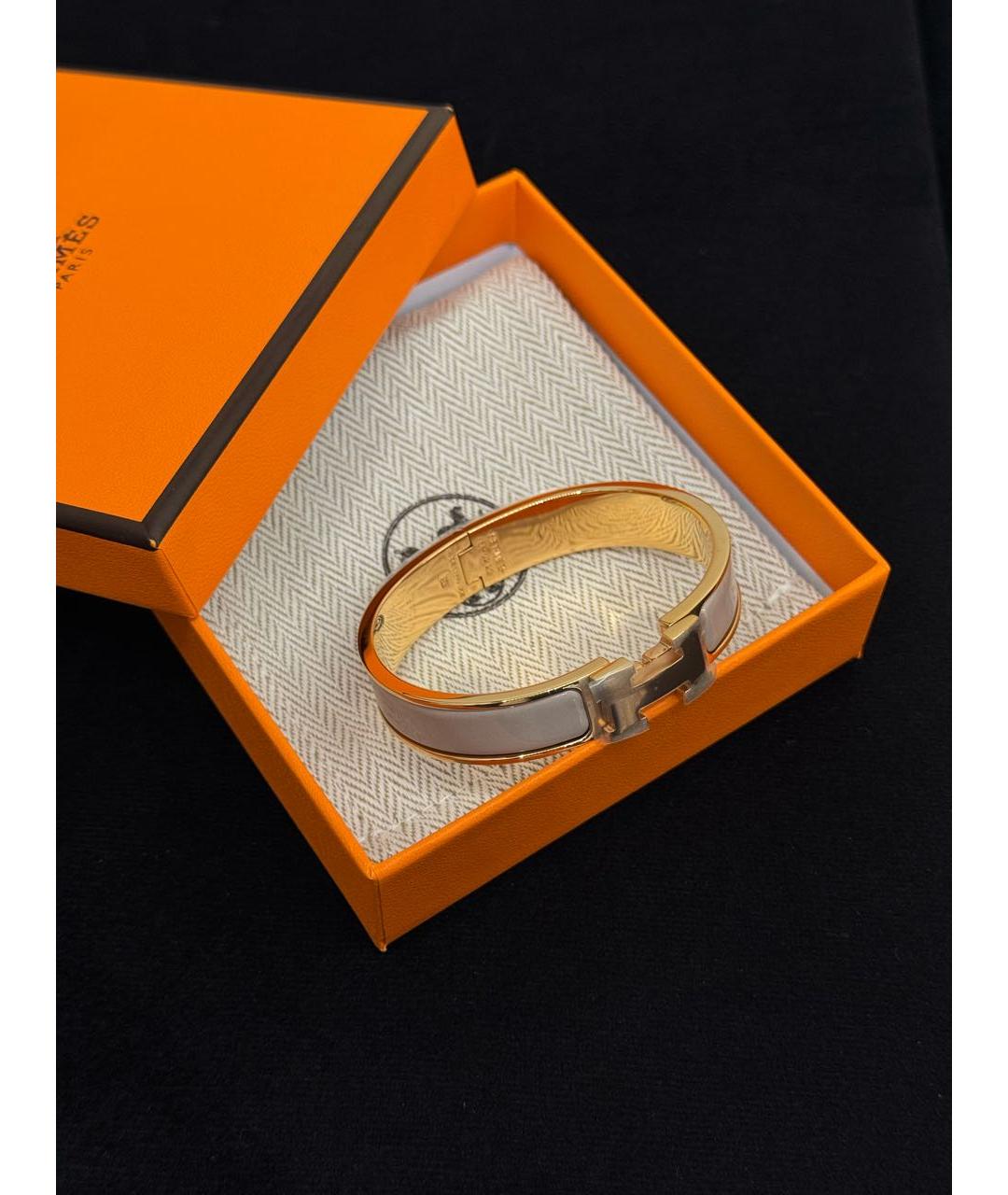 HERMES Бежевый металлический браслет, фото 2